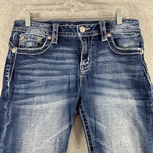 MISS ME Mid Rise Boot Women's 29 Faded Blue Boot Cut Jeans - Picture 4 of 16